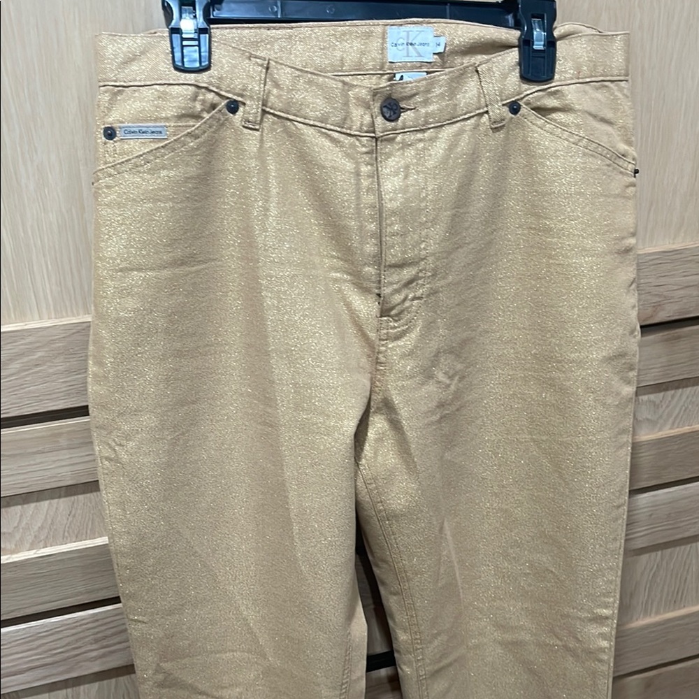 Calvin Klein Gold Straight Leg Pants